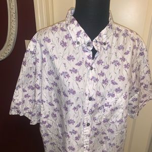Tasso Elba Pink Floral Shirt Button Down